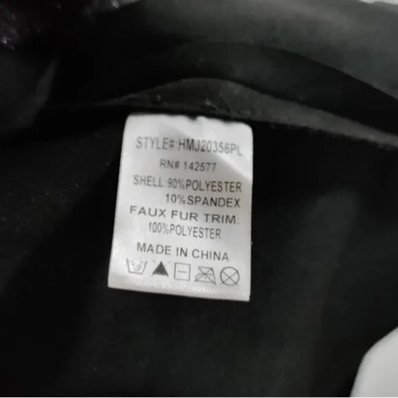 Haute Monde Black Faux Fur Waterfall Jacket With Zipper Details & Faux Suede L - Picture 7 of 12